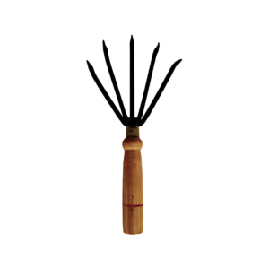 Garden Hand Cultivator (Panja) With 8 mm Pointed 5 Teeth, With Wooden Handle, Used In Pot , Flower Gardening And Terrece Garden